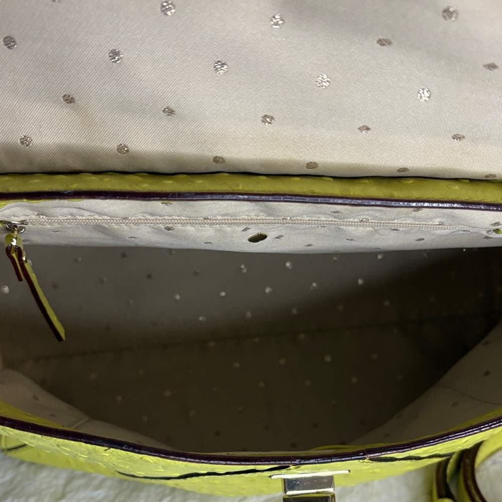 Women’s Lime Yellow Top-Handle Satchel Bag - Picture 3 of 4